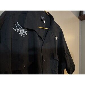 Whiskey & Wine Men’s Sparrow Western Black Pearl Button Shirt Size 4XL